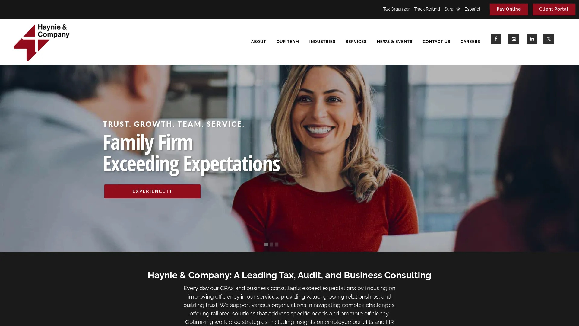 Haynie & Company business valuation homepage