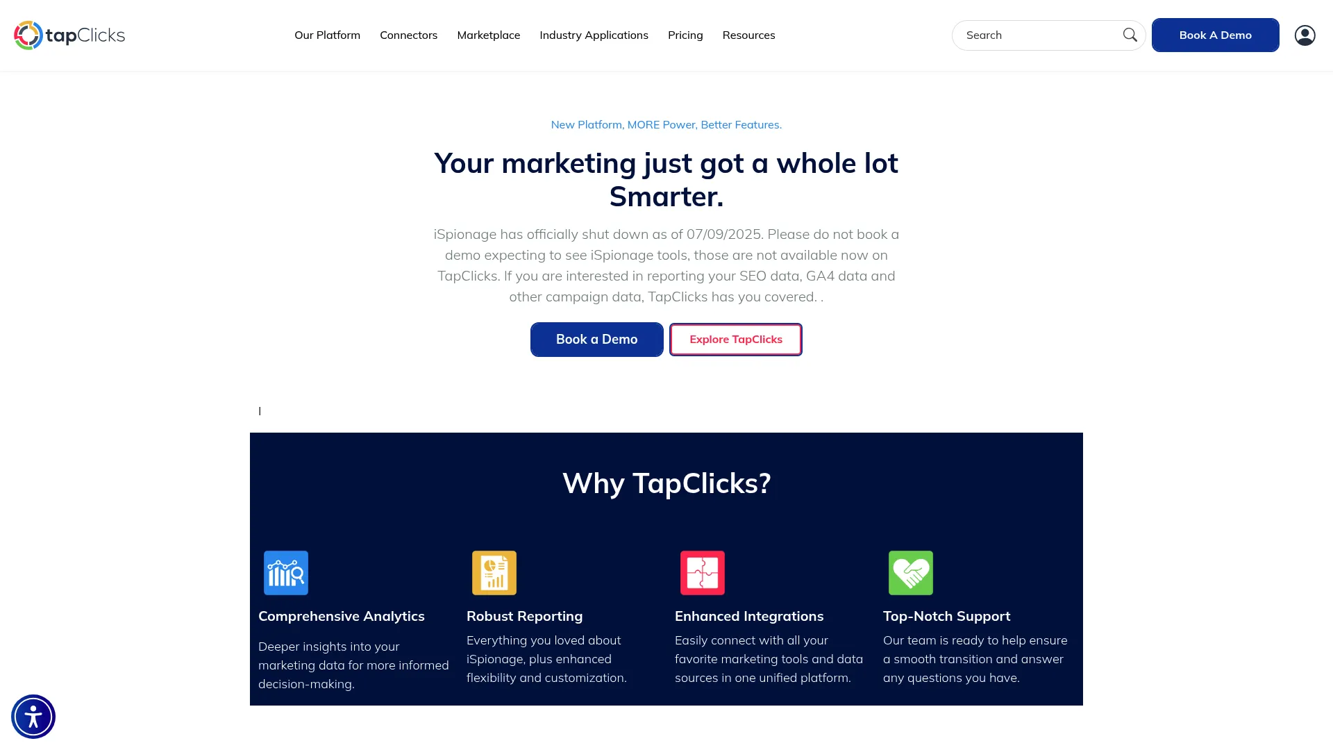 iSpionage PPC campaign tracking interface