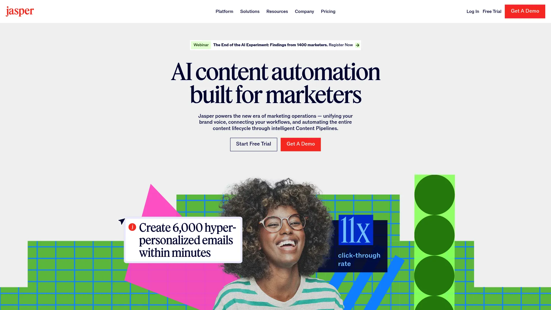 Jasper AI dashboard showing brand voice and campaigns