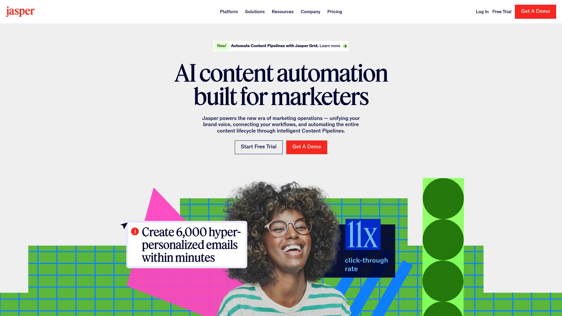 Jasper AI platform interface