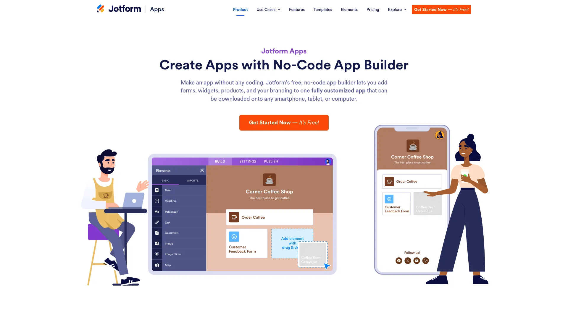 Jotform Apps business process website builder