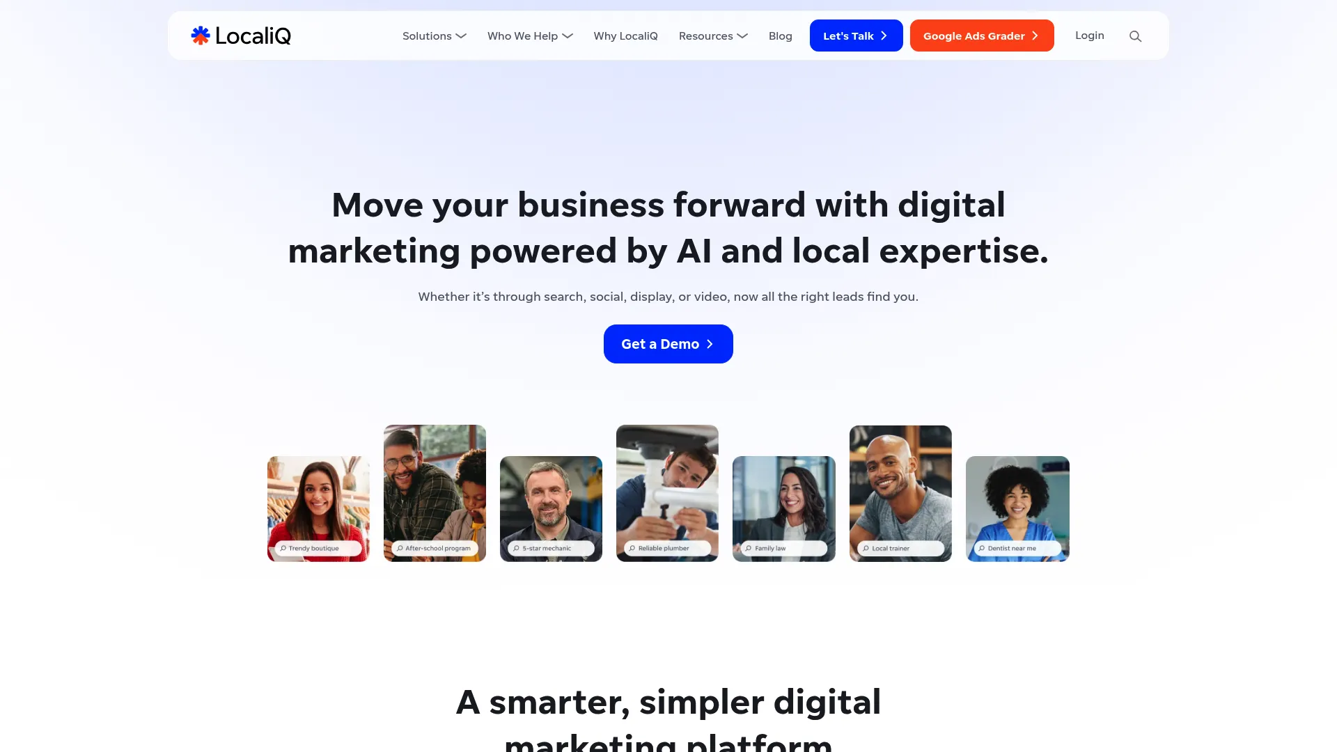 LocaliQ growth marketing platform dashboard