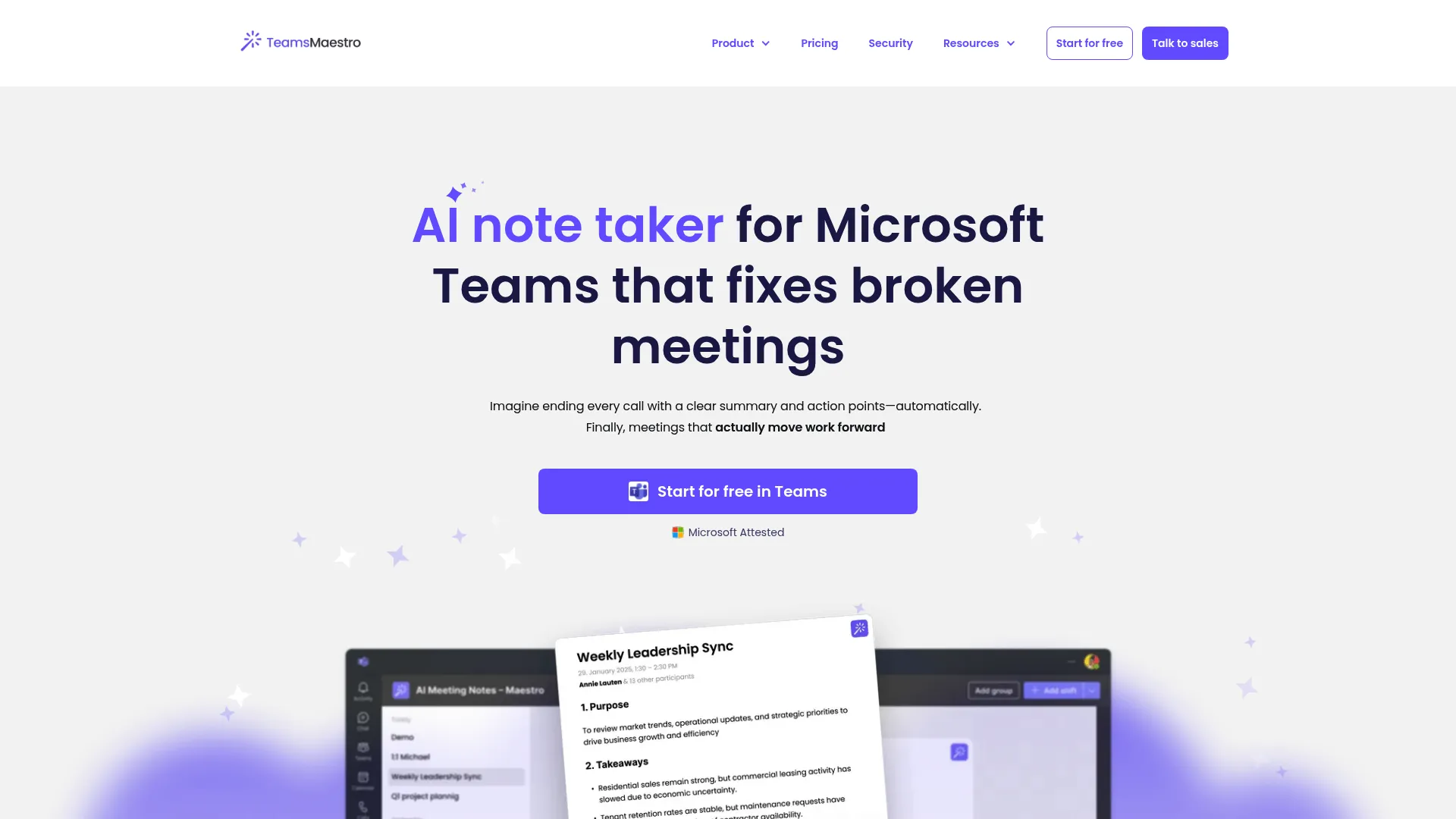 TeamsMaestro dashboard showing multilingual meeting transcription