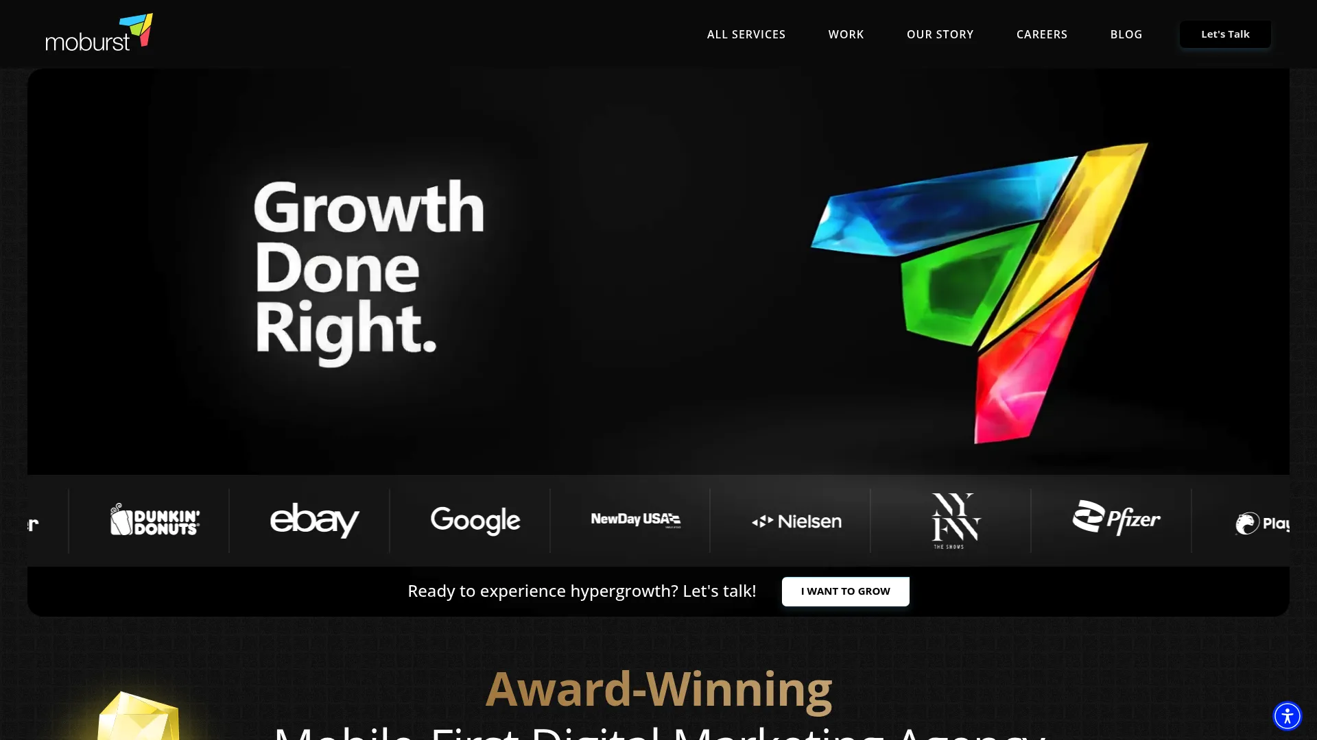 screenshot of moburst.com