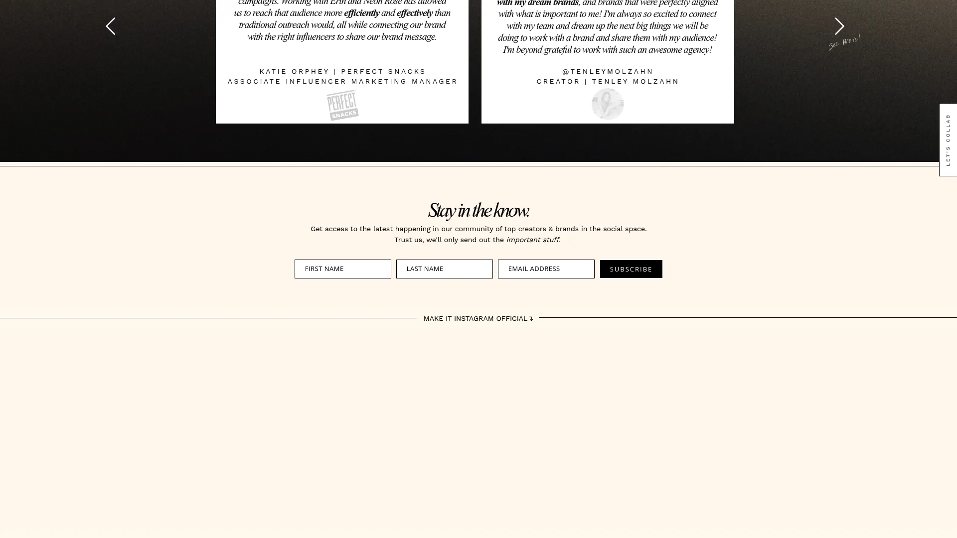 screenshot of neonroseagency.com