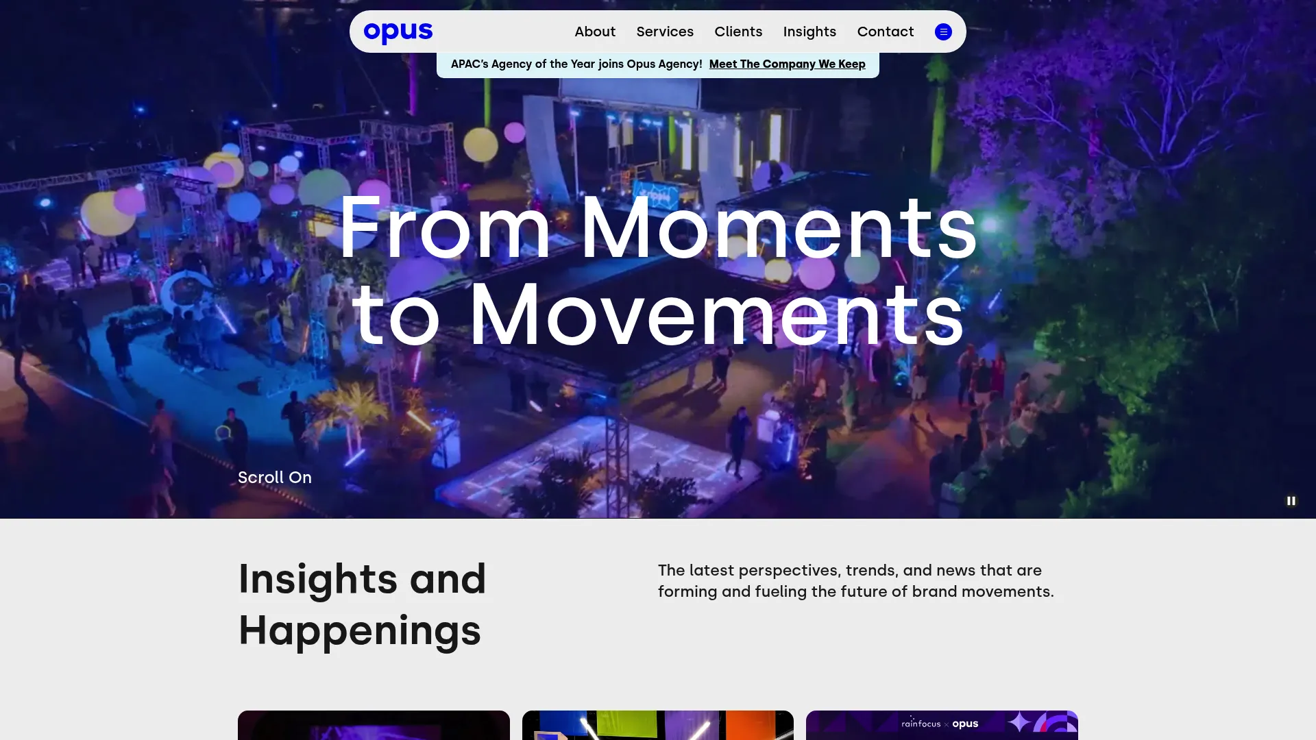 screenshot of opusagency.com