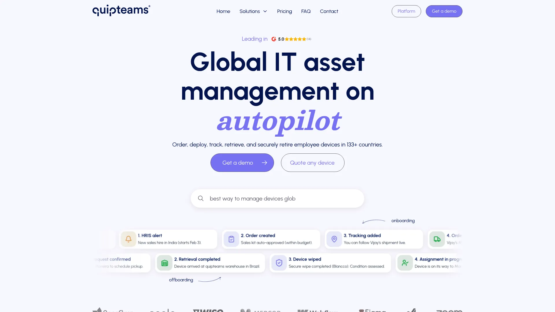 Quip Teams simple equipment provisioning