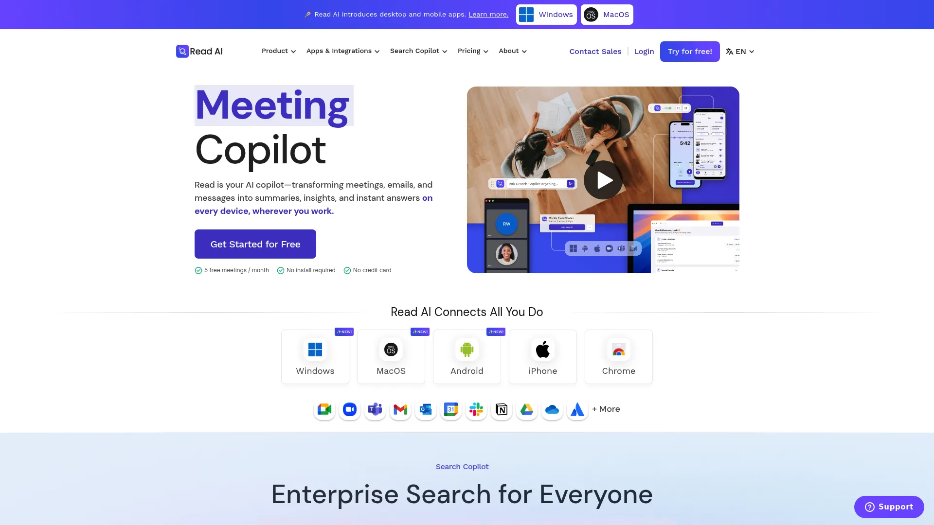 Screenshot of Read.ai cross-platform intelligence dashboard