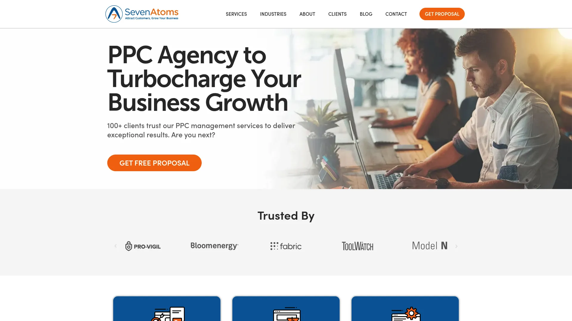 screenshot of sevenatoms.com