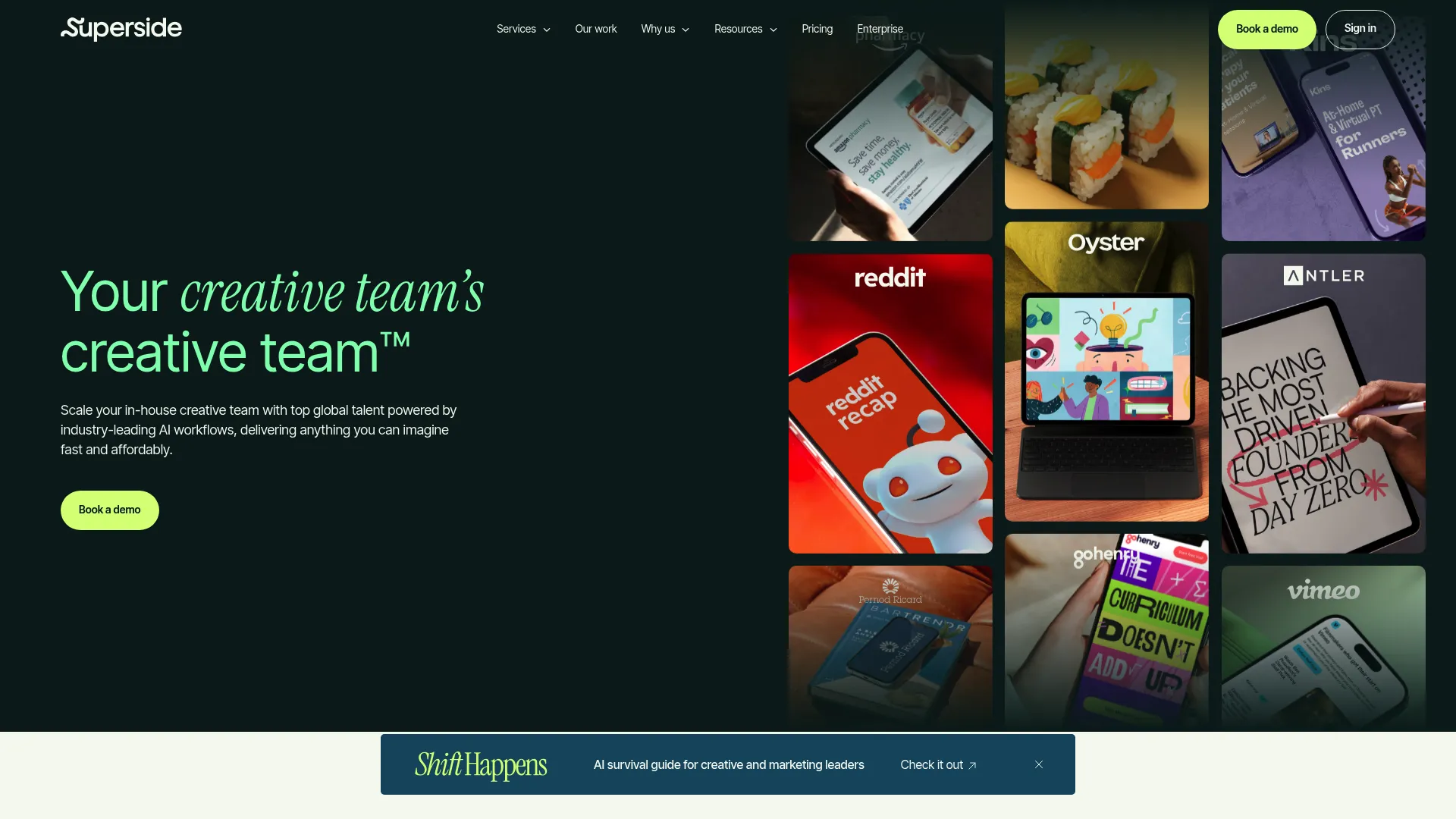 screenshot of superside.com