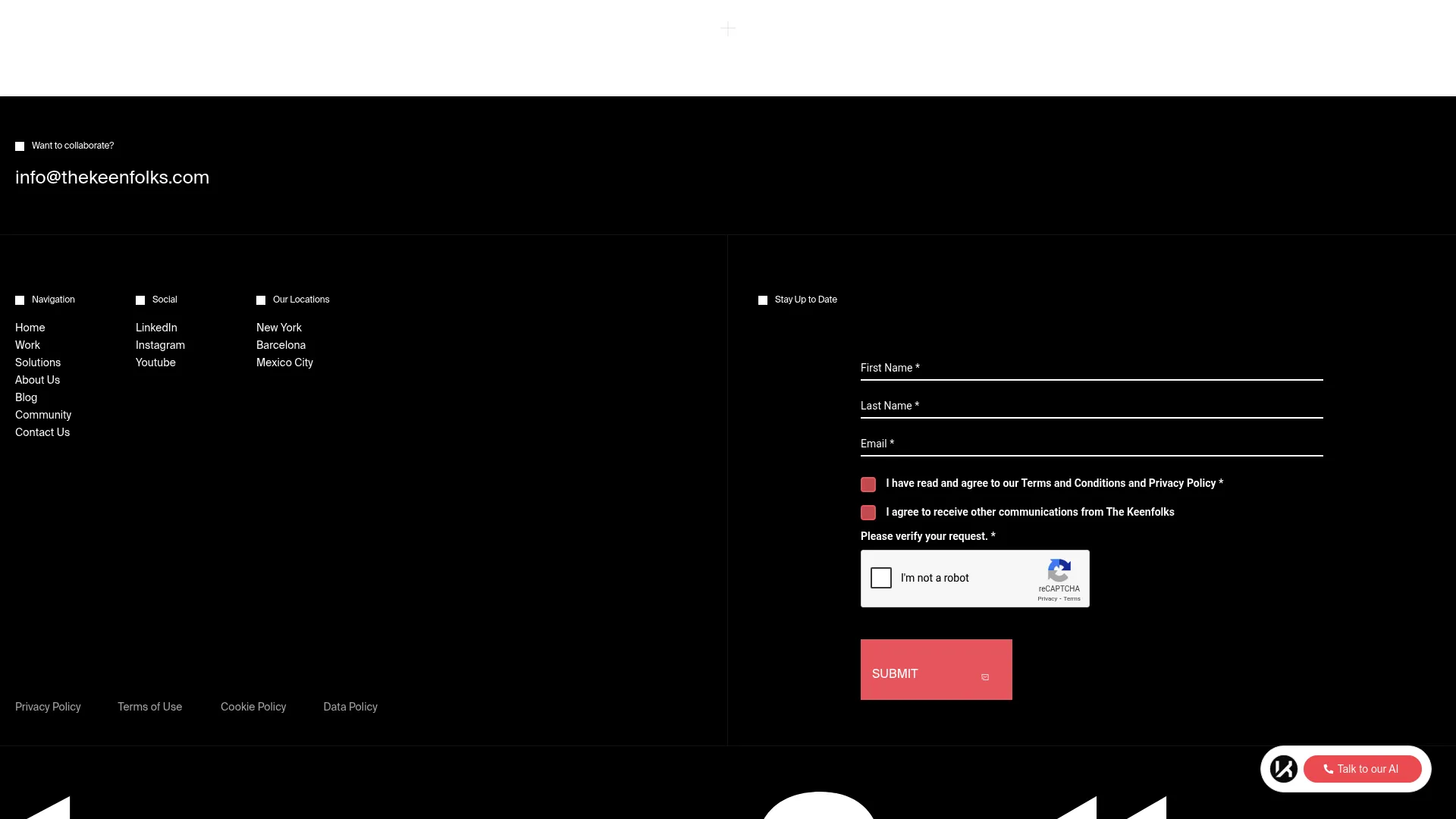 screenshot of thekeenfolks.com