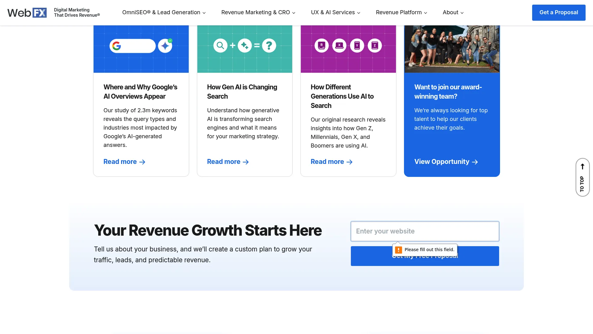 screenshot of webfx.com