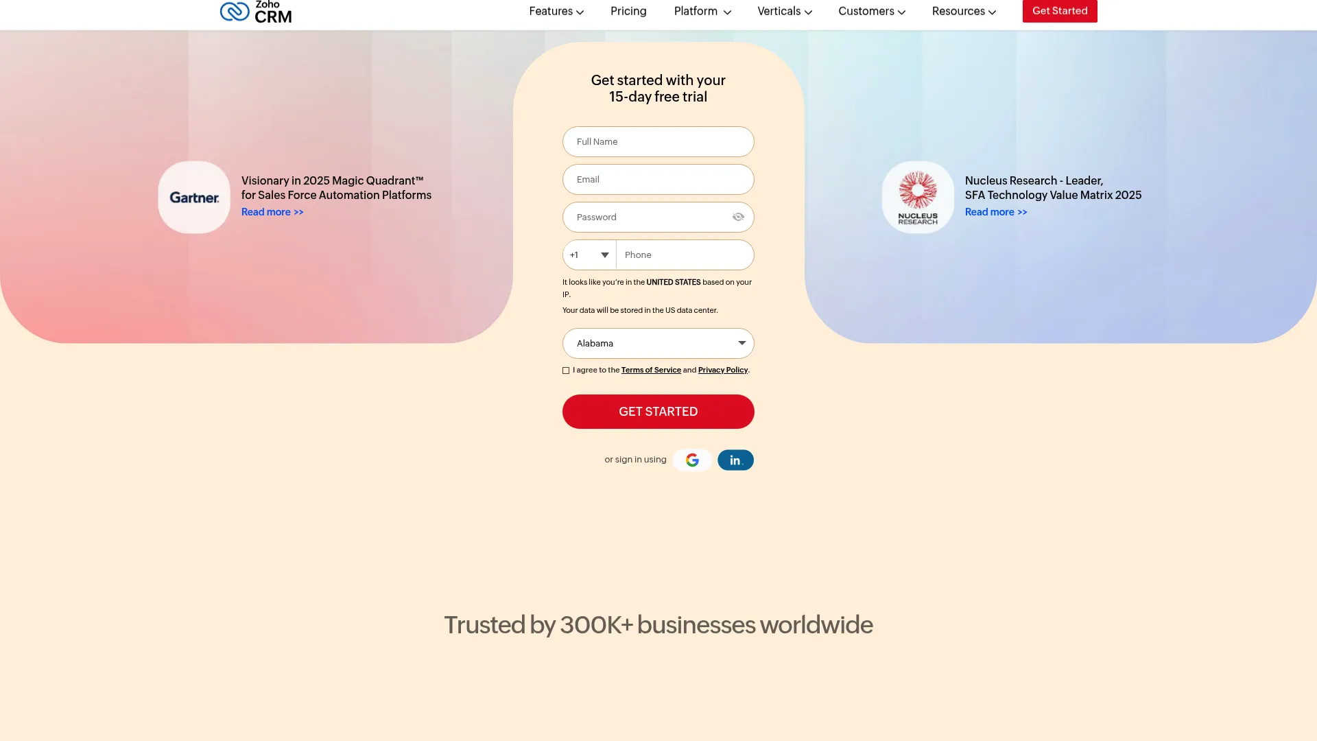 Zoho CRM AI assistant interface
